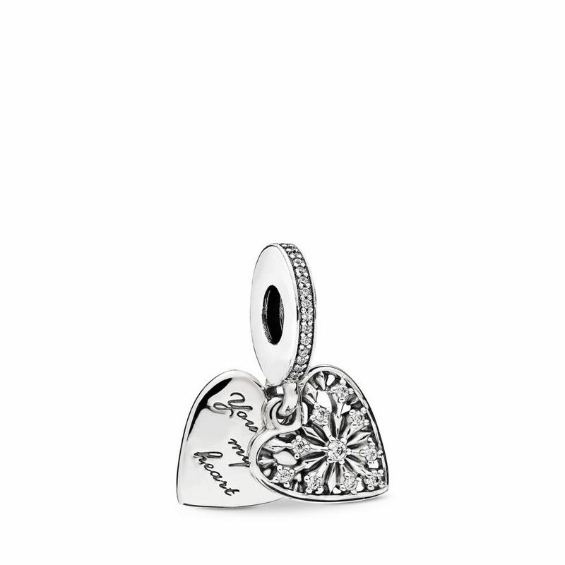 Pandora Heart Of Winter Dangle Charm Ireland - Sterling Silver/Cubic Zirconia - 237465SCZ